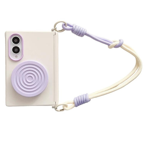 Side Clamp Magnetic Central Axis  Lens-Frame Phone Case with Wrist Strap & Holder, For Galaxy Z Fold8 5G