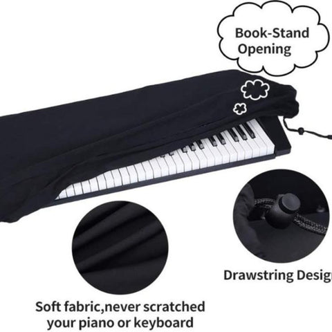 Retractable Drawstring DustProof Protective Cover for 61-88 Keys Electronic Piano Keyboard, 98 x 42 x 19cm, 134 x 29 x 19cm