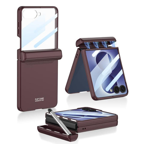 GKK Integrated Magnetic Full Coverage Phone Flip Case with Pen, For Galaxy Z Flip8 5G