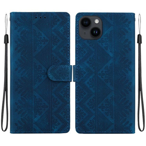 Ethnic Pattern Embossed Vegan Leather Phone Case, For iPhone 14, For iPhone 14 Pro, For iPhone 14 Pro Max, For iPhone SE 2022 / SE 2020 / 8 / 7, For iPhone 13 Pro Max, For iPhone 13 Pro, For iPhone 13, For iPhone 13 mini