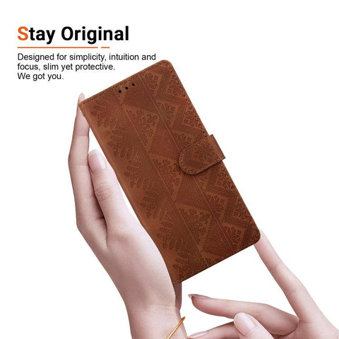 Ethnic Pattern Embossed Vegan Leather Phone Case, For iPhone 12 / 12 Pro, For iPhone 12 Pro Max, For iPhone 12 mini, For iPhone 11 Pro Max, For iPhone 11, For iPhone 11 Pro, For iPhone X / XS, For iPhone XR