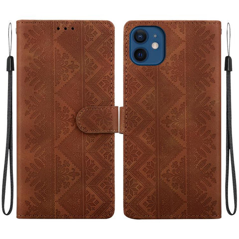 Ethnic Pattern Embossed Vegan Leather Phone Case, For iPhone 12 / 12 Pro, For iPhone 12 Pro Max, For iPhone 12 mini, For iPhone 11 Pro Max, For iPhone 11, For iPhone 11 Pro, For iPhone X / XS, For iPhone XR