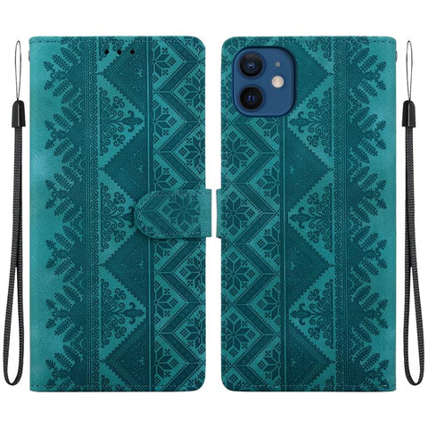 Ethnic Pattern Embossed Vegan Leather Phone Case, For iPhone 12 / 12 Pro, For iPhone 12 Pro Max, For iPhone 12 mini, For iPhone 11 Pro Max, For iPhone 11, For iPhone 11 Pro, For iPhone X / XS, For iPhone XR