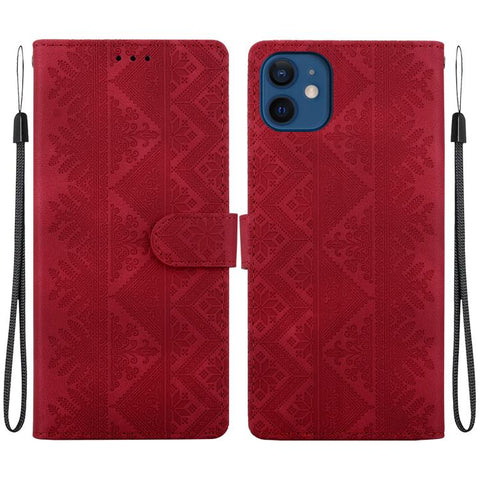Ethnic Pattern Embossed Vegan Leather Phone Case, For iPhone 12 / 12 Pro, For iPhone 12 Pro Max, For iPhone 12 mini, For iPhone 11 Pro Max, For iPhone 11, For iPhone 11 Pro, For iPhone X / XS, For iPhone XR