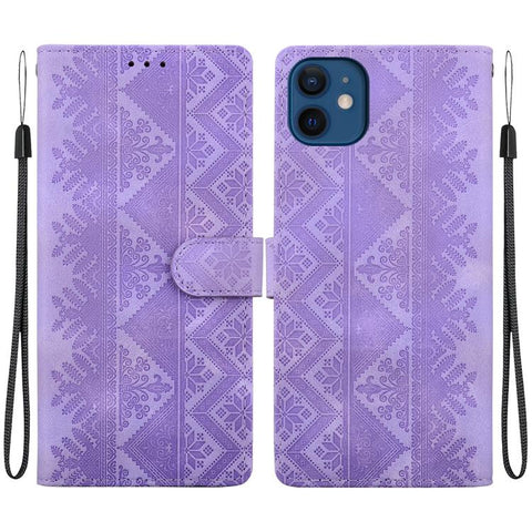 Ethnic Pattern Embossed Vegan Leather Phone Case, For iPhone 12 / 12 Pro, For iPhone 12 Pro Max, For iPhone 12 mini, For iPhone 11 Pro Max, For iPhone 11, For iPhone 11 Pro, For iPhone X / XS, For iPhone XR