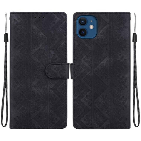 Ethnic Pattern Embossed Vegan Leather Phone Case, For iPhone 12 / 12 Pro, For iPhone 12 Pro Max, For iPhone 12 mini, For iPhone 11 Pro Max, For iPhone 11, For iPhone 11 Pro, For iPhone X / XS, For iPhone XR