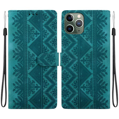 Ethnic Pattern Embossed Vegan Leather Phone Case, For iPhone 12 / 12 Pro, For iPhone 12 Pro Max, For iPhone 12 mini, For iPhone 11 Pro Max, For iPhone 11, For iPhone 11 Pro, For iPhone X / XS, For iPhone XR