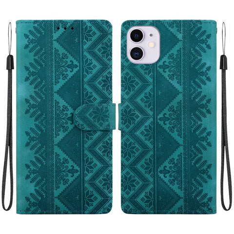 Ethnic Pattern Embossed Vegan Leather Phone Case, For iPhone 12 / 12 Pro, For iPhone 12 Pro Max, For iPhone 12 mini, For iPhone 11 Pro Max, For iPhone 11, For iPhone 11 Pro, For iPhone X / XS, For iPhone XR