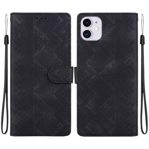 Ethnic Pattern Embossed Vegan Leather Phone Case, For iPhone 12 / 12 Pro, For iPhone 12 Pro Max, For iPhone 12 mini, For iPhone 11 Pro Max, For iPhone 11, For iPhone 11 Pro, For iPhone X / XS, For iPhone XR