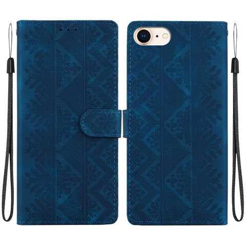 Ethnic Pattern Embossed Vegan Leather Phone Case, For iPhone 14, For iPhone 14 Pro, For iPhone 14 Pro Max, For iPhone SE 2022 / SE 2020 / 8 / 7, For iPhone 13 Pro Max, For iPhone 13 Pro, For iPhone 13, For iPhone 13 mini