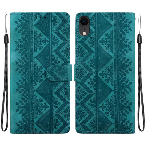 Ethnic Pattern Embossed Vegan Leather Phone Case, For iPhone 12 / 12 Pro, For iPhone 12 Pro Max, For iPhone 12 mini, For iPhone 11 Pro Max, For iPhone 11, For iPhone 11 Pro, For iPhone X / XS, For iPhone XR