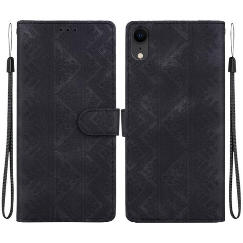 Ethnic Pattern Embossed Vegan Leather Phone Case, For iPhone 12 / 12 Pro, For iPhone 12 Pro Max, For iPhone 12 mini, For iPhone 11 Pro Max, For iPhone 11, For iPhone 11 Pro, For iPhone X / XS, For iPhone XR
