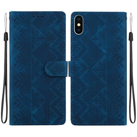 Ethnic Pattern Embossed Vegan Leather Phone Case, For iPhone 12 / 12 Pro, For iPhone 12 Pro Max, For iPhone 12 mini, For iPhone 11 Pro Max, For iPhone 11, For iPhone 11 Pro, For iPhone X / XS, For iPhone XR