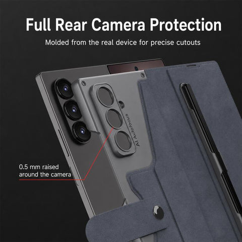 GKK Integrated Armor Flip Leather Case with Pen Slot, Stylus Not Included, For Galaxy Z Fold8 Ultra 5G