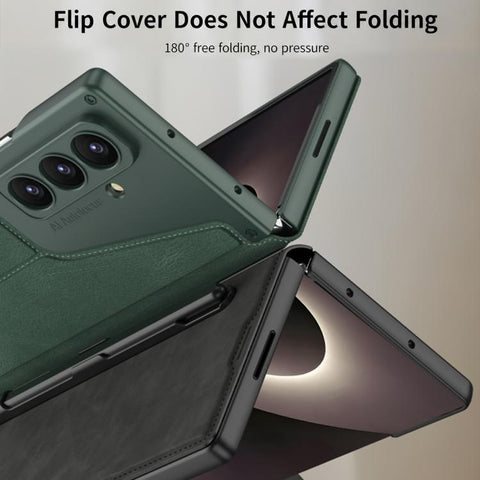 GKK Integrated Armor Flip Leather Case with Pen Slot, Stylus Not Included, For Galaxy Z Fold8 Ultra 5G