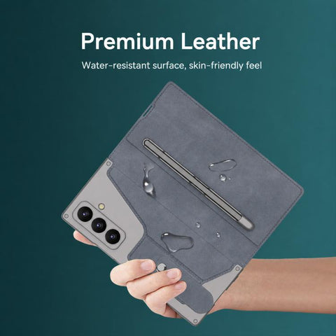 GKK Integrated Armor Flip Leather Case with Pen Slot, Stylus Not Included, For Galaxy Z Fold8 Ultra 5G
