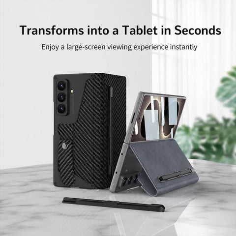 GKK Integrated Armor Flip Leather Case with Pen Slot, Stylus Not Included, For Galaxy Z Fold8 Ultra 5G