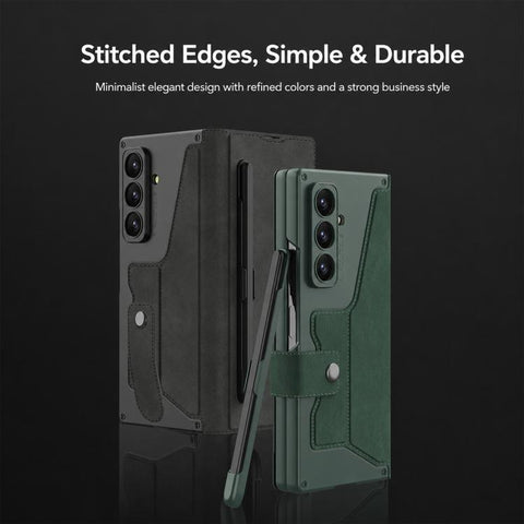 GKK Integrated Armor Flip Leather Case with Pen Slot, Stylus Not Included, For Galaxy Z Fold8 Ultra 5G