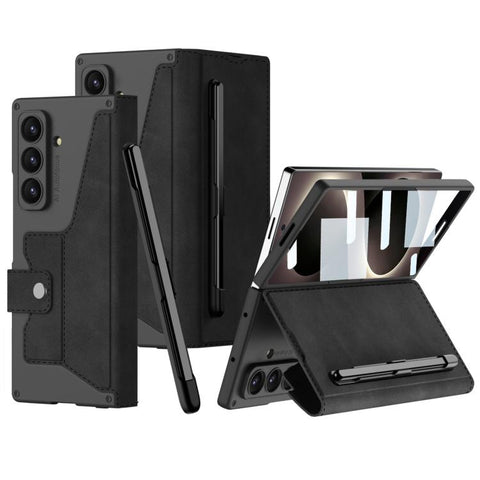 GKK Integrated Armor Flip Leather Case with Pen Slot, Stylus Not Included, For Galaxy Z Fold8 Ultra 5G