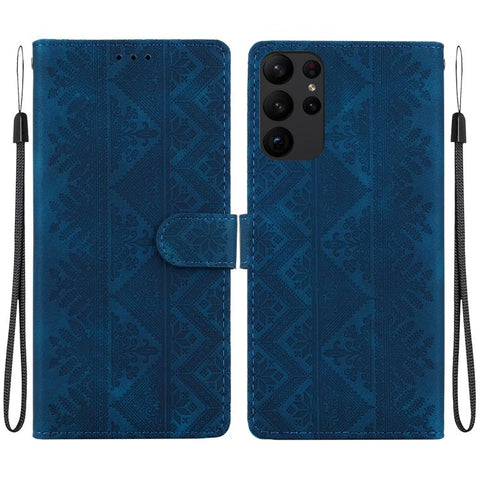 Ethnic Pattern Embossed Vegan Leather Phone Case, For Galaxy S25 Ultra 5G, For Galaxy S24 FE 5G, For Galaxy S24 Ultra 5G, For Galaxy S24+ 5G, For Galaxy S24 5G, For Galaxy S23 FE 5G, For Galaxy S23 Ultra 5G, For Galaxy S23+ 5G