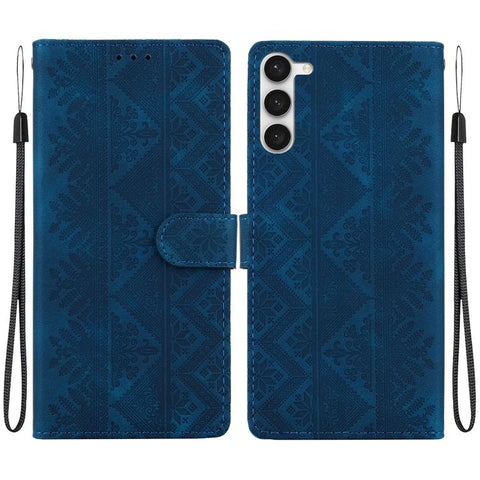 Ethnic Pattern Embossed Vegan Leather Phone Case, For Galaxy S25 Ultra 5G, For Galaxy S24 FE 5G, For Galaxy S24 Ultra 5G, For Galaxy S24+ 5G, For Galaxy S24 5G, For Galaxy S23 FE 5G, For Galaxy S23 Ultra 5G, For Galaxy S23+ 5G