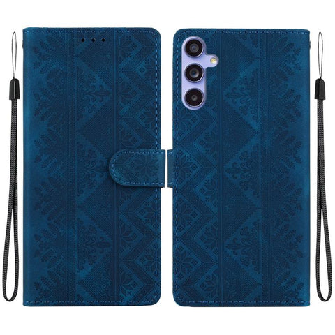 Ethnic Pattern Embossed Vegan Leather Phone Case, For Galaxy S25 Ultra 5G, For Galaxy S24 FE 5G, For Galaxy S24 Ultra 5G, For Galaxy S24+ 5G, For Galaxy S24 5G, For Galaxy S23 FE 5G, For Galaxy S23 Ultra 5G, For Galaxy S23+ 5G