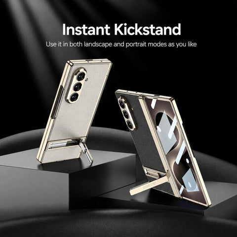 GKK Integrated Triumph Phantom Magnetic Leather Phone Case with Holder, For Galaxy Z Fold8 Ultra 5G