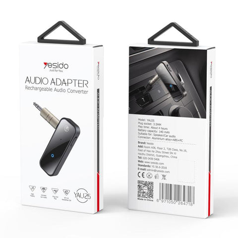 Yesido YAU25 Mini Wireless BT Receiver To 3.5mm AUX Audio Transmitter Adapter