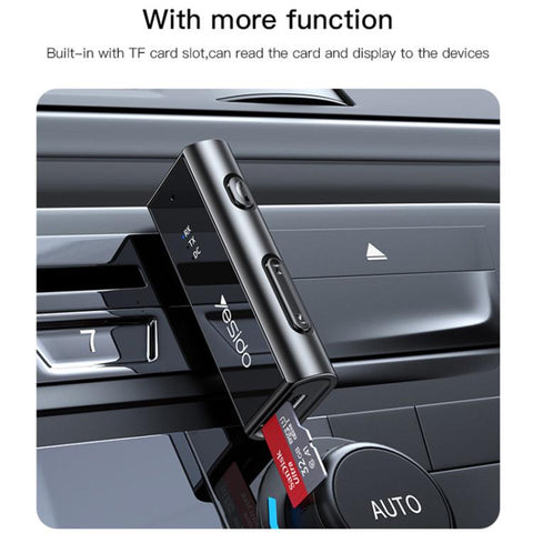 Yesido YAU41 2 in 1 Wireless Adapter 3.5mm Audio AUX Adapter BT 5.1 Transmitter Receiver For Car