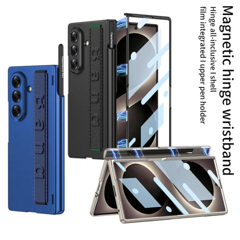 GKK Integrated Magnetic Folding Hinge Phone Case with Wrist Strap & Pen Holder, For Galaxy Z Fold8 Ultra 5G
