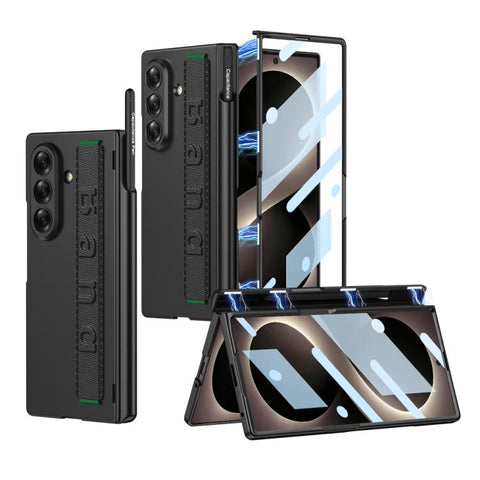 GKK Integrated Magnetic Folding Hinge Phone Case with Wrist Strap & Pen Holder, For Galaxy Z Fold8 Ultra 5G