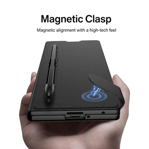 GKK Integrated Flip Wallet Leather Phone Case with Pen Slots, Not Included Pen, For Galaxy Z Fold8 Ultra 5G