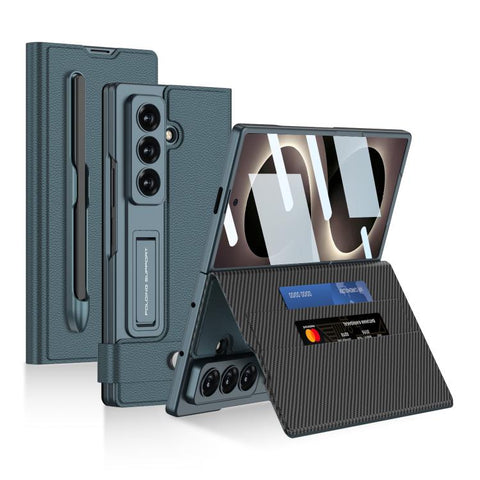 GKK Integrated Flip Wallet Leather Phone Case with Pen Slots, Not Included Pen, For Galaxy Z Fold8 Ultra 5G