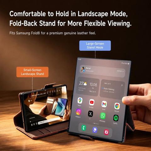 QIALINO Classic Gen2 Genuine Leather Phone Case, For Galaxy Z Fold8 5G, For Galaxy Z Fold8 Ultra 5G, For Galaxy Z Flip8 5G