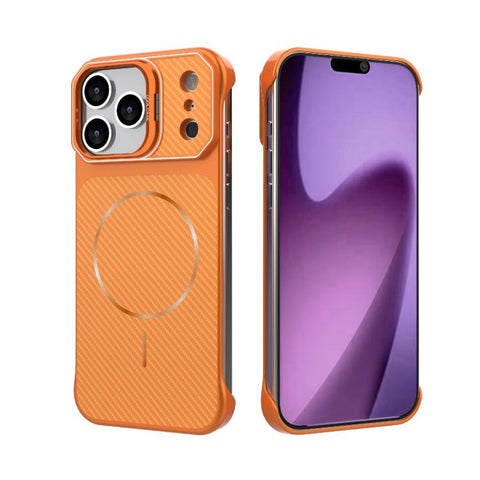 Frameless Half-Wrapped Carbon Fiber Texture PC Magnetic Phone Case, For iPhone 18 Pro, For iPhone 18 Pro Max, For iPhone 17 Pro Max, For iPhone 17 Pro, For iPhone 17, For iPhone 16 Pro Max, For iPhone 16 Pro, For iPhone 16 Plus