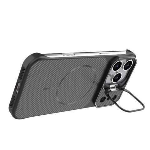 Frameless Half-Wrapped Carbon Fiber Texture PC Magnetic Phone Case, For iPhone 18 Pro, For iPhone 18 Pro Max, For iPhone 17 Pro Max, For iPhone 17 Pro, For iPhone 17, For iPhone 16 Pro Max, For iPhone 16 Pro, For iPhone 16 Plus