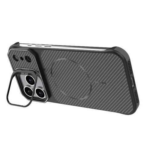 Frameless Half-Wrapped Carbon Fiber Texture PC Magnetic Phone Case, For iPhone 18 Pro, For iPhone 18 Pro Max, For iPhone 17 Pro Max, For iPhone 17 Pro, For iPhone 17, For iPhone 16 Pro Max, For iPhone 16 Pro, For iPhone 16 Plus