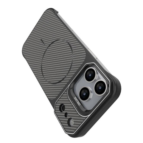 Frameless Half-Wrapped Carbon Fiber Texture PC Magnetic Phone Case, For iPhone 18 Pro, For iPhone 18 Pro Max, For iPhone 17 Pro Max, For iPhone 17 Pro, For iPhone 17, For iPhone 16 Pro Max, For iPhone 16 Pro, For iPhone 16 Plus