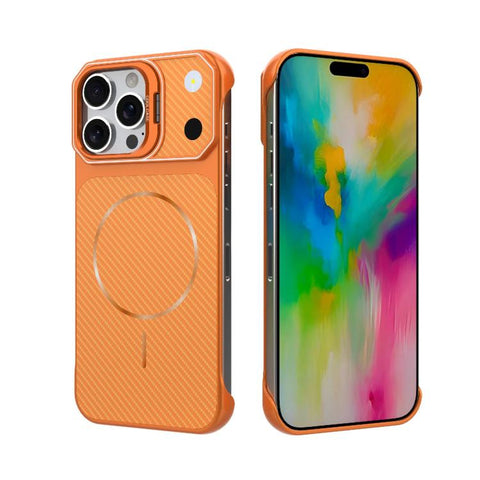 Frameless Half-Wrapped Carbon Fiber Texture PC Magnetic Phone Case, For iPhone 18 Pro, For iPhone 18 Pro Max, For iPhone 17 Pro Max, For iPhone 17 Pro, For iPhone 17, For iPhone 16 Pro Max, For iPhone 16 Pro, For iPhone 16 Plus