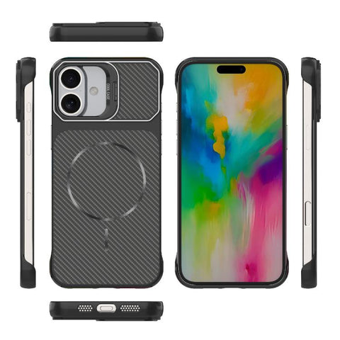 Frameless Half-Wrapped Carbon Fiber Texture PC Magnetic Phone Case, For iPhone 16, For iPhone 15 Pro Max, For iPhone 15, For iPhone 14, For iPhone 14 Pro, For iPhone 14 Pro Max, For iPhone 13 Pro Max, For iPhone 13 Pro