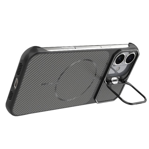 Frameless Half-Wrapped Carbon Fiber Texture PC Magnetic Phone Case, For iPhone 16, For iPhone 15 Pro Max, For iPhone 15, For iPhone 14, For iPhone 14 Pro, For iPhone 14 Pro Max, For iPhone 13 Pro Max, For iPhone 13 Pro