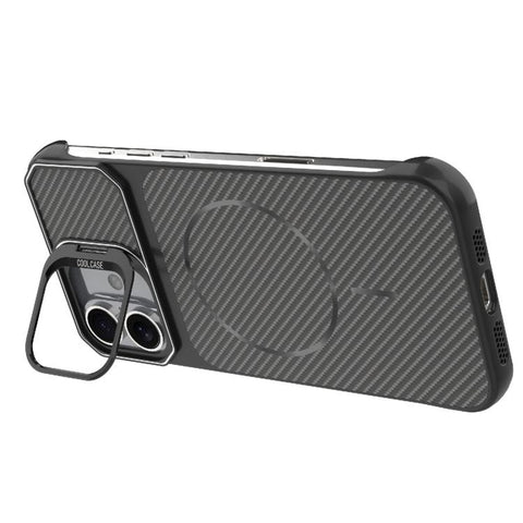 Frameless Half-Wrapped Carbon Fiber Texture PC Magnetic Phone Case, For iPhone 16, For iPhone 15 Pro Max, For iPhone 15, For iPhone 14, For iPhone 14 Pro, For iPhone 14 Pro Max, For iPhone 13 Pro Max, For iPhone 13 Pro