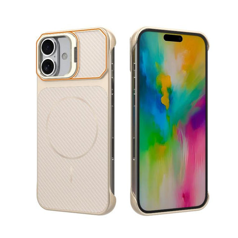Frameless Half-Wrapped Carbon Fiber Texture PC Magnetic Phone Case, For iPhone 16, For iPhone 15 Pro Max, For iPhone 15, For iPhone 14, For iPhone 14 Pro, For iPhone 14 Pro Max, For iPhone 13 Pro Max, For iPhone 13 Pro