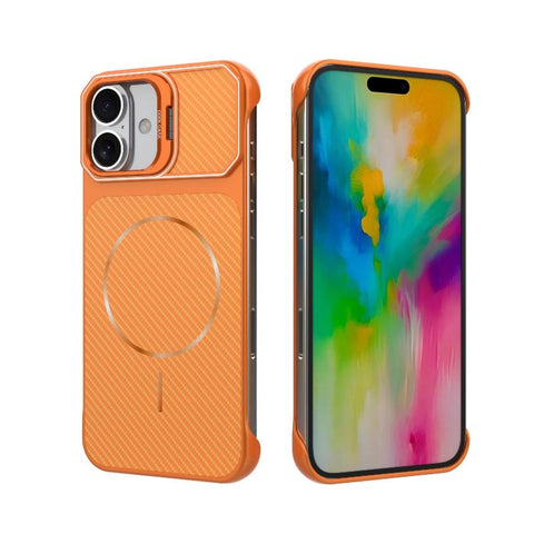 Frameless Half-Wrapped Carbon Fiber Texture PC Magnetic Phone Case, For iPhone 16, For iPhone 15 Pro Max, For iPhone 15, For iPhone 14, For iPhone 14 Pro, For iPhone 14 Pro Max, For iPhone 13 Pro Max, For iPhone 13 Pro