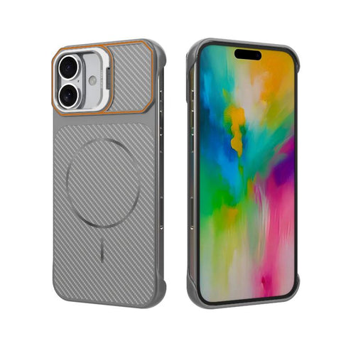 Frameless Half-Wrapped Carbon Fiber Texture PC Magnetic Phone Case, For iPhone 16, For iPhone 15 Pro Max, For iPhone 15, For iPhone 14, For iPhone 14 Pro, For iPhone 14 Pro Max, For iPhone 13 Pro Max, For iPhone 13 Pro
