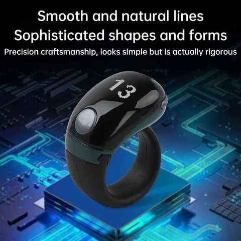 S7 Adjustable Size Button Smart Bluetooth Prayer Ring Counter, S7 (Black), S7 (Green), S7 (Rose Gold), S7 (Grey)