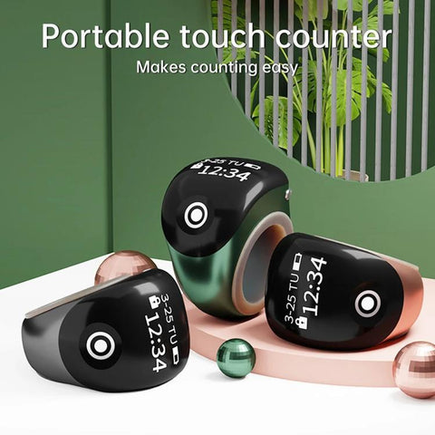 S8 Pro Adjustable Size Touch Smart Bluetooth Prayer Ring Counter, S8 Pro (Black), S8 Pro (Green), S8 Pro (Rose Gold)