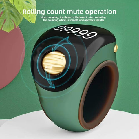 S8 Adjustable Size Rolling Smart Bluetooth Prayer Ring Counter, S8 (Green), S8 (Black), S8 (Rose Gold)