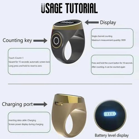 S9 Pro Adjustable Size Touch Smart Bluetooth Prayer Ring Counter, S9 Pro (Wine Red), S9 Pro (Rose Gold), S9 Pro (Emerald), S9 Pro  (Black)
