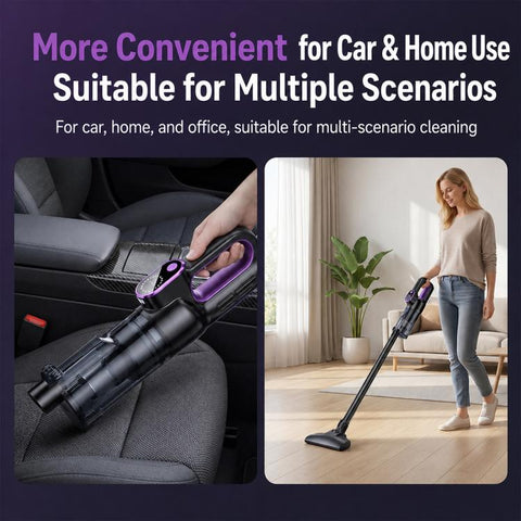 SUITU Smart Brushless Handheld Car Vacuum Cleaner, Standard Version, with Extension Pole+Large Floor Brush